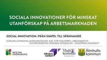 Sociala innovationer för minskat utanförskap på arbetsmarknaden - Social innovation